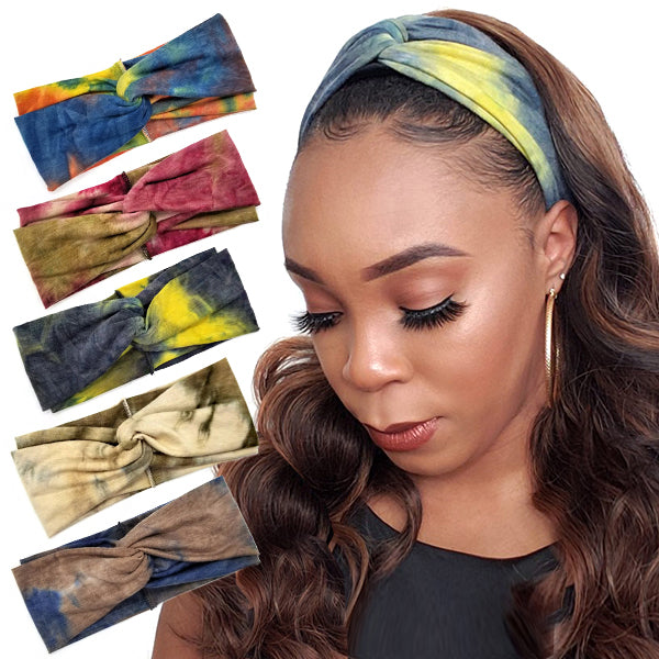 Bon Tie Dye Criss Cross Turban Headband