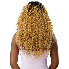 Outre Purple Pack Brazilian Boutique Human Hair Blend Weaving - DOMINICAN CURL 4PCS (18\/20\/22 + 4 inch lace closure)