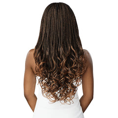 Outre Pre-Braided Synthetic Glueless HD Lace Wig - MIDDLE PART FRENCH CURL BOX BRAIDS 26 (4x4 lace frontal)