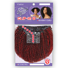 Outre Big Beautiful Hair Human Hair Blend Clip in - 4A KINKY CURL 10