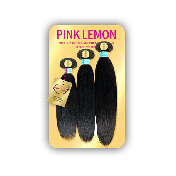 Pink Lemon 100% Unprocessed Virgin Remi Hair Weave - STRAIGHT (12\/14\/16)