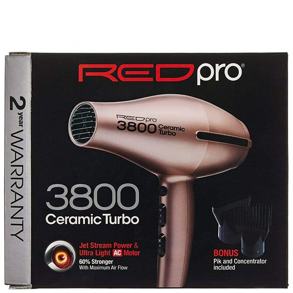 Red Pro 3800 Ceramic Turbo Hair Dryer BDP05 WigTypes