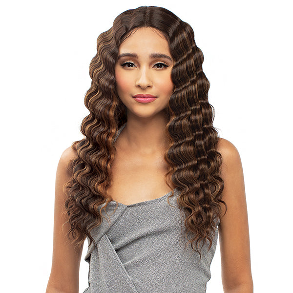 Sensual Human Hair Blend Hybrid Lace Front Wig - HB003