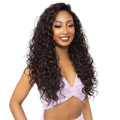 Janet Collection Remy illusion Human Hair Blend Half Wig - WACO