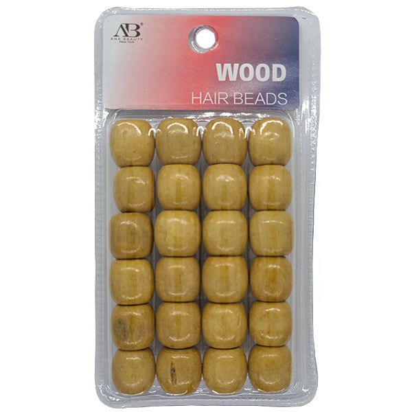 WIGO Collection Hair (BD04 Wooden Hair Beads Large Hole L.Brown