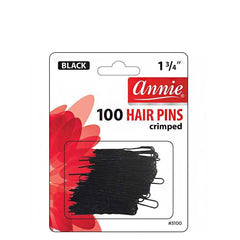 Annie #3100 100 Hair Pins Crimped - 1-3\/4\" Black