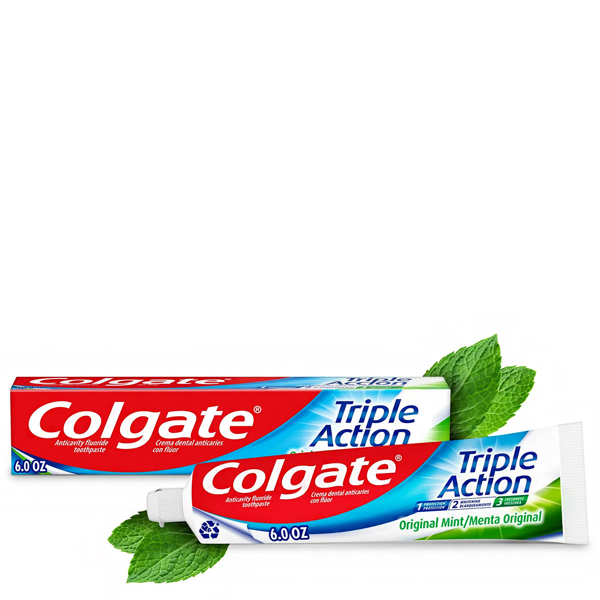Colgate Triple Action Toothpaste - Original Mint 8oz :: WigTypes.com