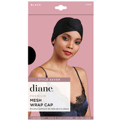 Diane D7372 Premium Mesh Wrap Cap - Black