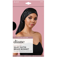 Diane D7384 Premium Silky Satin Braid Bonnet - Black