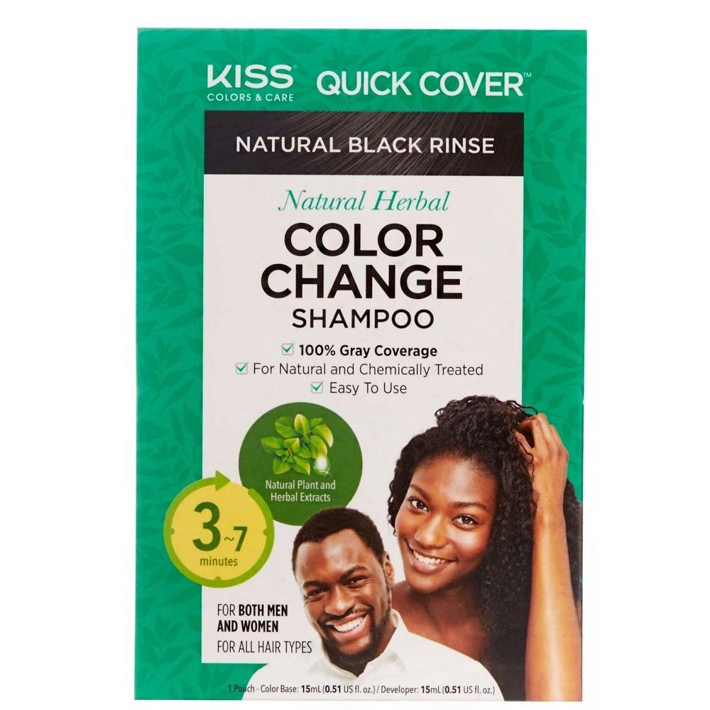KIss CCSXX Quick Cover Natural Herbal Color Change Shampoo - Natural Black Rinse