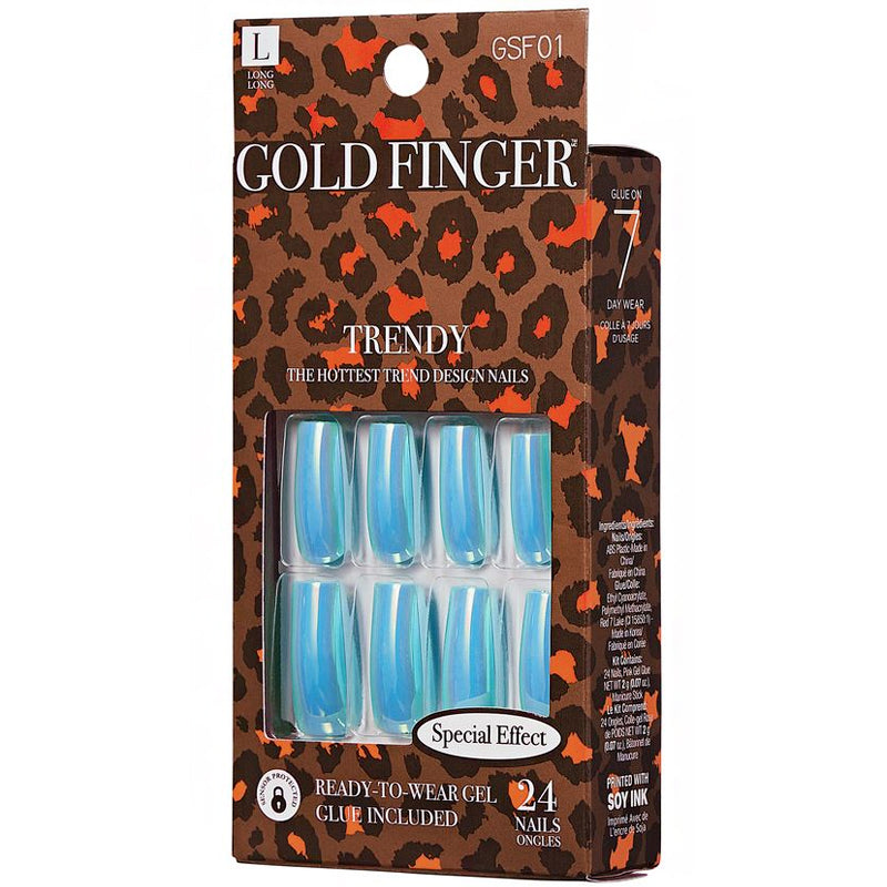 Kiss GSFXX Gold Finger Trendy Ready to Wear Gel 24 Nails