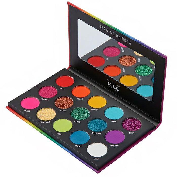 Kiss New York KMSP04 15 Color Shadow Palette - Draw Me Rainbow ...