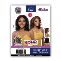 Mane Concept Trill 100% Human Hair 13x4 Glueless HD Lace Wig - TRP2101 SOFT WAVE 16