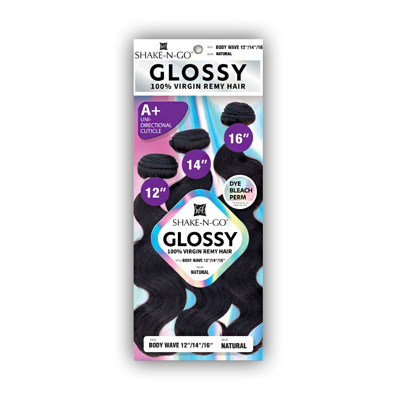 Shake N Go Glossy 100% Virgin Remy Human Hair Weave - BODY WAVE 121416