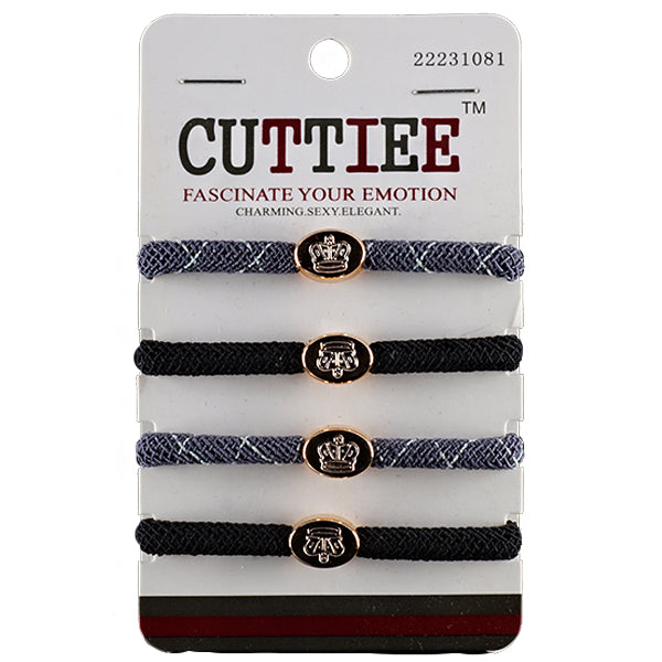 Cuttiee Fancy Elastic Band with Crown Tip 4pcs