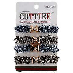 Cuttiee Fancy Elastic Band with Bow Tie Tip 4pcs