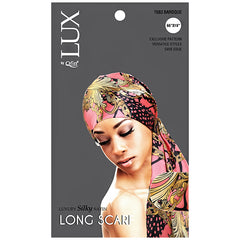 Lux by Qfitt Luxury Silky Satin Long Scarf - 66\"X19\" #7083 Afro Assort