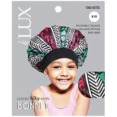 Lux by Qfitt Luxury Silky Satin Bonnet for Kid - #7303 Afro Assort