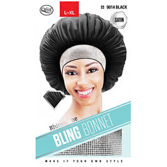 Qfitt Rhinestone Bling Satin Bonnet - L-XL