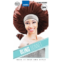 Qfitt Rhinestone Bling Satin Bonnet - Jumbo
