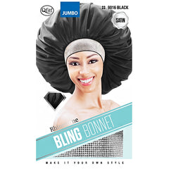 Qfitt Rhinestone Bling Satin Bonnet - Jumbo