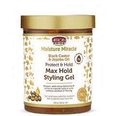 African Pride Moisture Miracle Black Castor & Jojoba Oil Max Hold Styling Gel 18oz