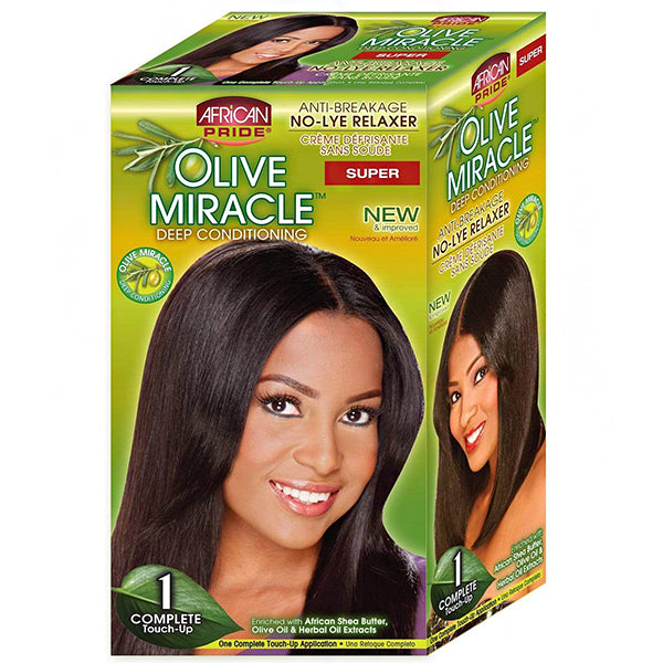 African Pride Olive Miracle Conditioning No-Lye Relaxer Touch-up Kit Super