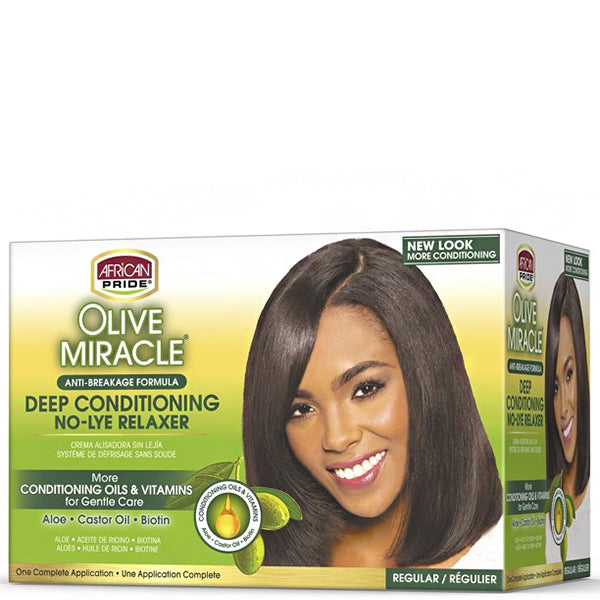 African Pride Olive Miracle Deep Conditioning No-Lye Relaxer - Regular