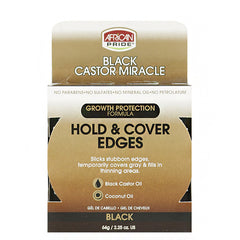 African Pride Black Castor Miracle Hold & Cover Edges - Black 2.25oz