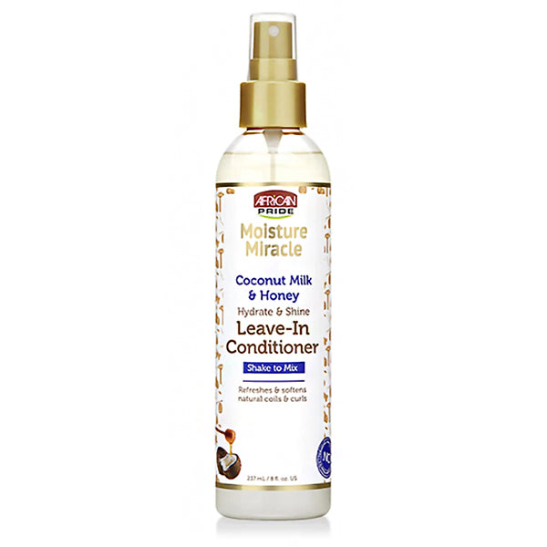 African Pride Moisture Miracle Coconut Milk & Honey Leave-In Conditioner 8oz