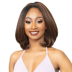 Janet Collection Remy illusion Human Hair Blend Half Wig - AGRA