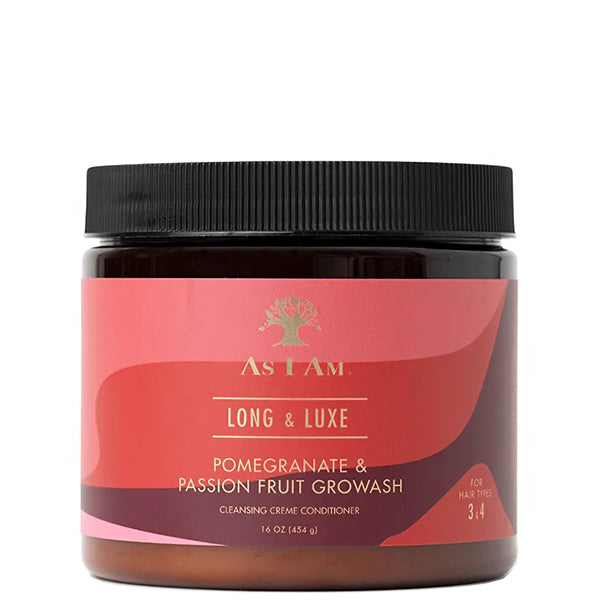 As I Am Long and Luxe Pomegranate & Passion Fruit GroWash 16oz