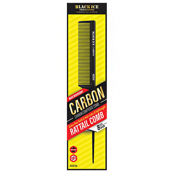 Blackice Professional #CCO102 Carbon Rat Tail Comb 8.5\"