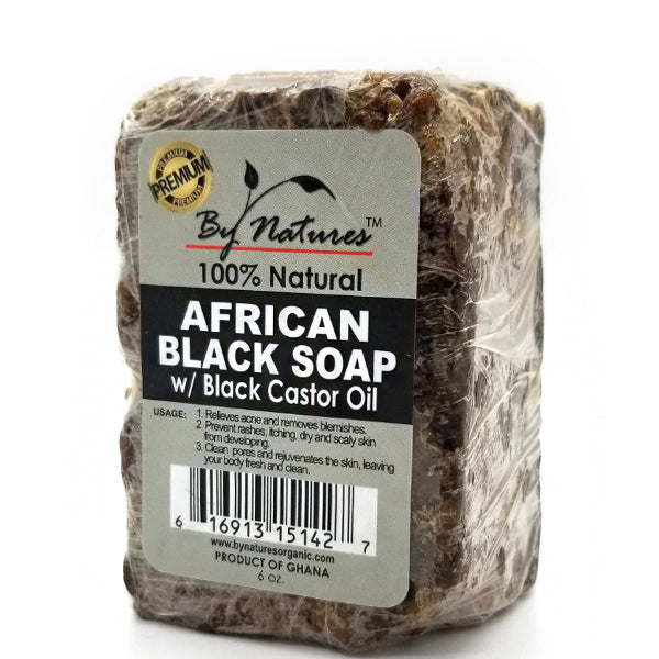 By Natures African Black Soap with Black Castor Oil 6oz