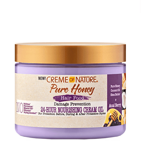 Creme of Nature Pure Honey Hair Food 24-Hour Nourishing Cream Oil 4.7oz