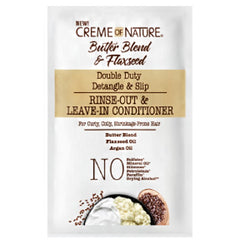 Creme of Nature Butter Blend & Flaxseed Double Duty Detangle & Slip Rinse-Out & Leave-In Conditioner 1.7oz