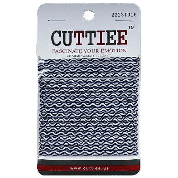 Cuttiee #1016 4mm Elastic Band Wave Black & White 20pcs