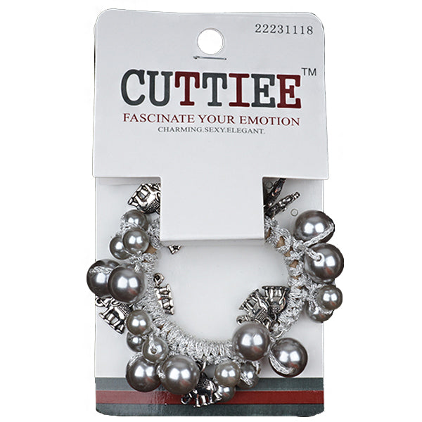 Cuttiee #1118 Ponytail Holder Round Jewel