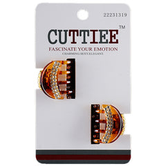 Cuttiee #1319 Claw Hair Small Clip with Stone