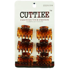 Cuttiee #1334 Claw Hair Clip 6pcs