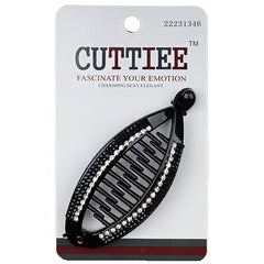 Cuttiee #1346 Shell Banana Clip Small with Stone