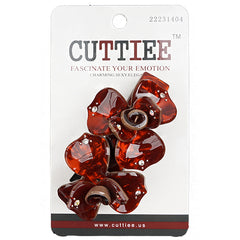 Cuttiee #1404 Sanp Flat Clip Two Flower with Stone