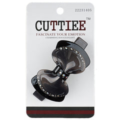 Cuttiee #1405 Sanp Flat Clip Bow Tie with Stone