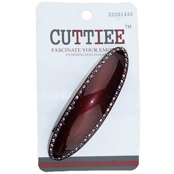 Cuttiee #1433 Oval Snap Flat Clip with Stone