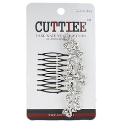 Cuttiee #1455 Leaf Shape Side Comb with Stone