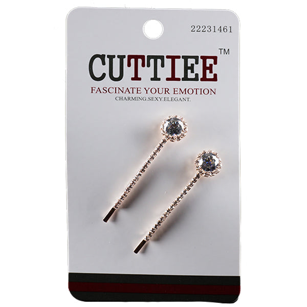 Cuttiee #1460 Flower Hair Pin with Stone