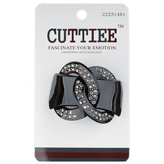 Cuttiee #1481 Double Circle Ponytail Holder with Stone