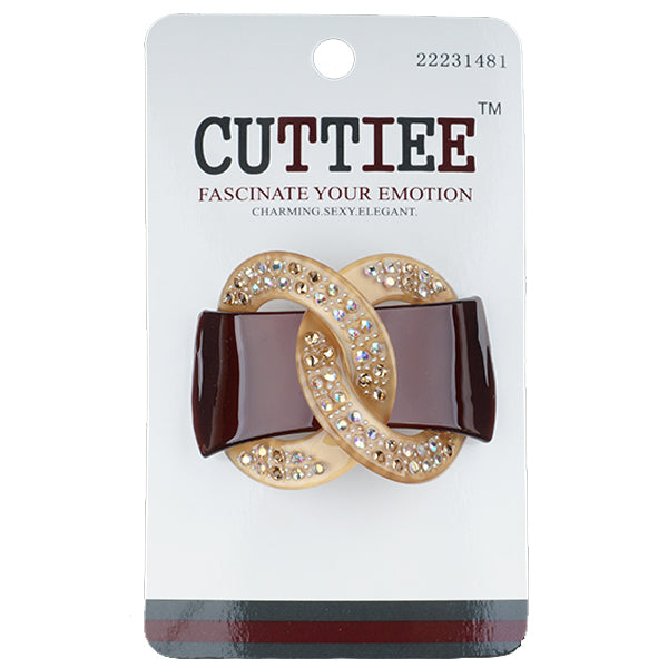 Cuttiee #1481 Double Circle Ponytail Holder with Stone
