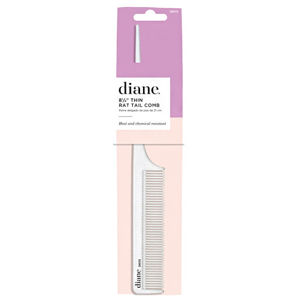 Diane #D6113 Thin Rat Tail Comb - 8\"
