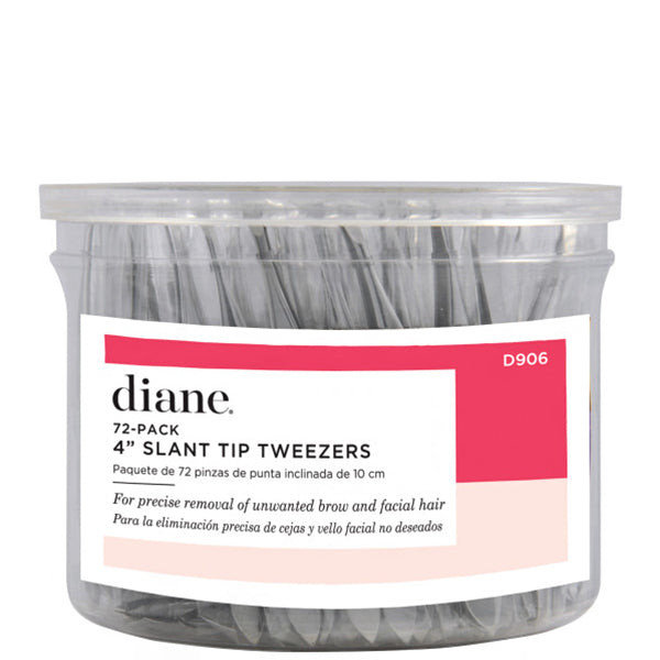 Diane #D906 72-Pack 4\" Slant Tip Tweezers